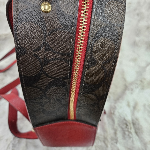 Authentic Red and Brown Coach Backpack Medium Sized - Picture 8 of 8